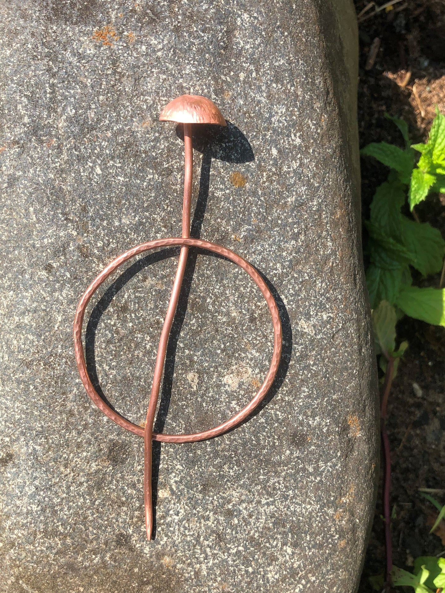 Copper Mushroom Shawl Pin