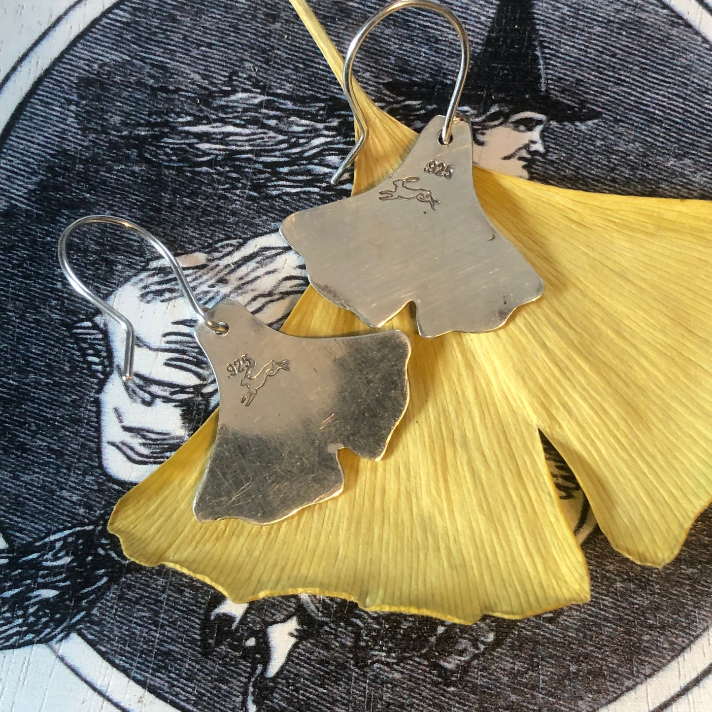 Sterling Silver Ginko Leaf Earrings